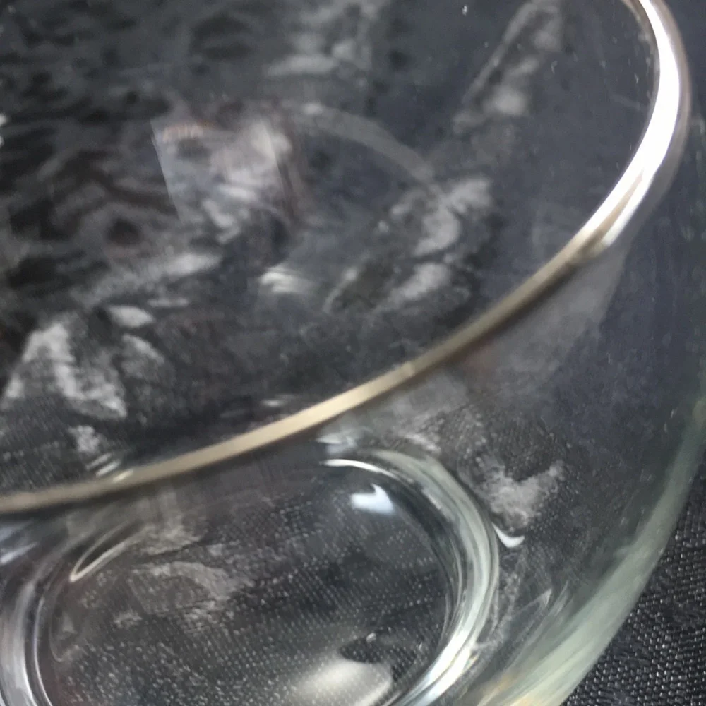 Vintage 25th Silver Anniversary Glass Sugar Bowl with Spoon Silver Rim Crest